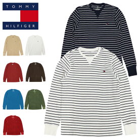 トミーヒルフィガー ロンT サーマル ボーダー メンズ レディース TOMMY HILFIGER 長袖Tシャツ ロングTシャツ ミニフラッグロゴ ワンポイント 人気 ブランド