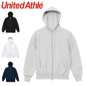 ユナイテッドアスレ ジップアップ パーカー メンズ United Athle 12オンス 無地 フーディ ヘビーウェイト 厚手 裏起毛 トップス 長袖 チャック ファスナー 大きいサイズ