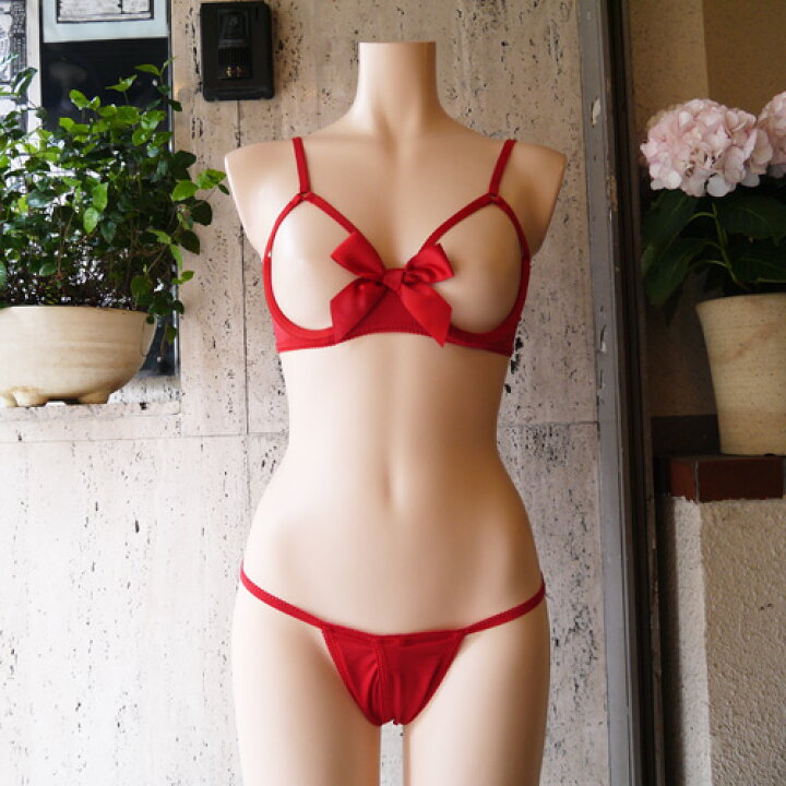 トップレスブラ 楽天市場】【送料無料】【MAISON CLOSE メゾンクローズ】フランス 輸入下着 高級ランジェリー 可愛い セクシー 気分アップ プレゼント  誕生日 クリスマス バレンタイン レッド リボンカップレスブラ＆オープンタンガ : ランジェリーショップナインハーフ
