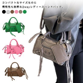 「スーパーSALE割引」ハンドバッグ 小さめ レディース ショルダーバッグ 斜めがけ カードケース付き ミニ 2way ミニバッグ スクエア型 ギャル系 エディターズバッグ 2way バレンシアガ風 ファスナー付き 合皮 フェイクレザー ブラウン ブラック ピンク グレー グリーン