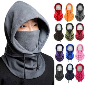 自転車 付けフード フェイスカバー フリース 男女兼用 重ね着 フードウォーマー 取り外し バイク 暖か フェイスマスク 防寒 通勤 マフラー スヌード 防風 アウトドア 後付けフード 帽子 ネッ