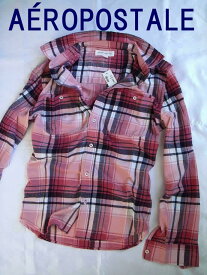 Aeropostale エアロポステール 正規品 メンズ Long Sleeve Plaid Flannel Shirt 長袖 チェックシャツ フランネルシャツ ネルシャツ/ピンクチェック柄