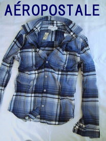 Aeropostale エアロポステール 正規品 メンズ Long Sleeve Plaid Flannel Shirt 長袖 チェックシャツ フランネルシャツ ネルシャツ/ネイビーチェック柄