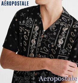 【送料無料】エアロポステール Aeropostale【正規品】【メンズ】半袖シャツ カジュアルシャツ/バンダナ柄 ブラック Black