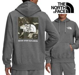 ノースフェイス THE NORTH FACE 正規品 メンズ THE NORTH FACE ザ・ノースフェイス M PRNTD BOX NSE HDIE 裏起毛 ボックスロゴ スウェット プルオーバー パーカー/ミディアムグレー/迷彩