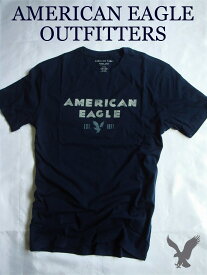 アメリカンイーグル AMERICAN EAGLE OUTFITTERS【正規品】【メンズ】半袖 グラフィック ロゴプリント クルーネック Tシャツ/Navy ネイビー