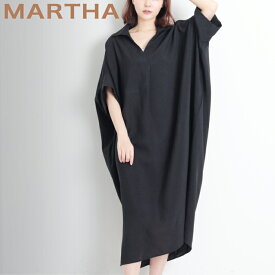 送料無料 【MARTHA】Vネックブラウスワンピース《Lサイズ有り》＜メーカー希望小売価格￥10,340＞[16800］【3980円以上送料無料】