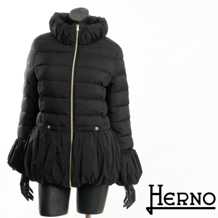楽天市場】送料無料 HERNO ヘルノ フーデッドコート 裾フリル 袖フリル  