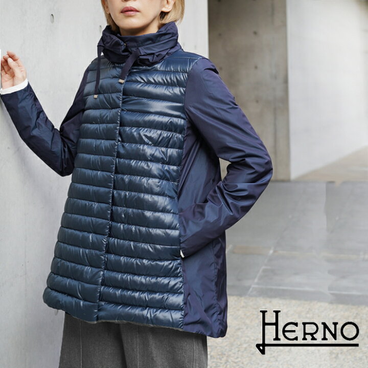 楽天市場】送料無料 HERNO ヘルノ 2way ダウンハーフコート 超軽量  