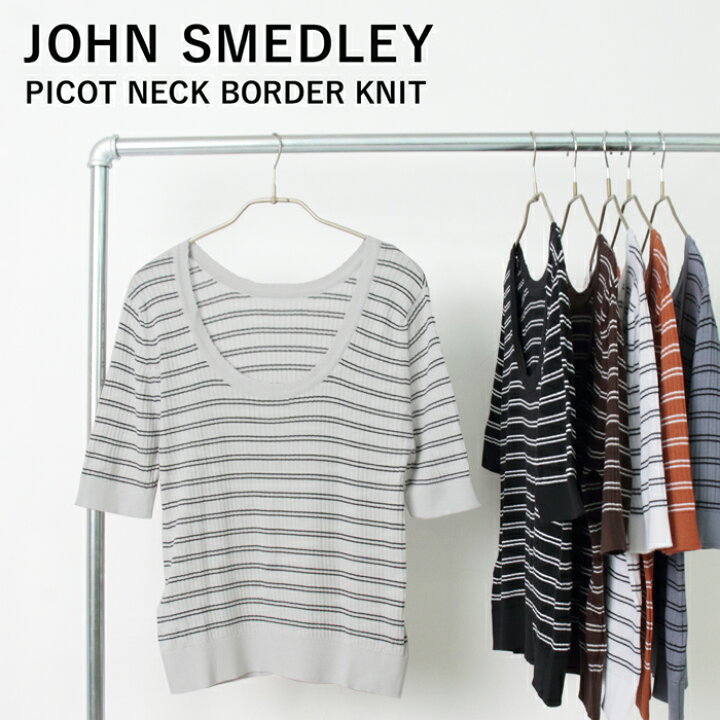楽天市場】送料無料 JOHN SMEDLEY 半袖コットンボーダーピコネック 