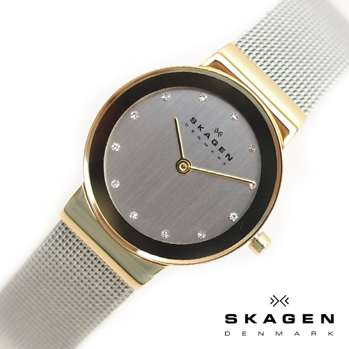 SKAGEN スカーゲン レディース 腕時計 26mm シルバー×ゴールド 358SGSCD スカーゲン 腕時計 レディース | アクアベース