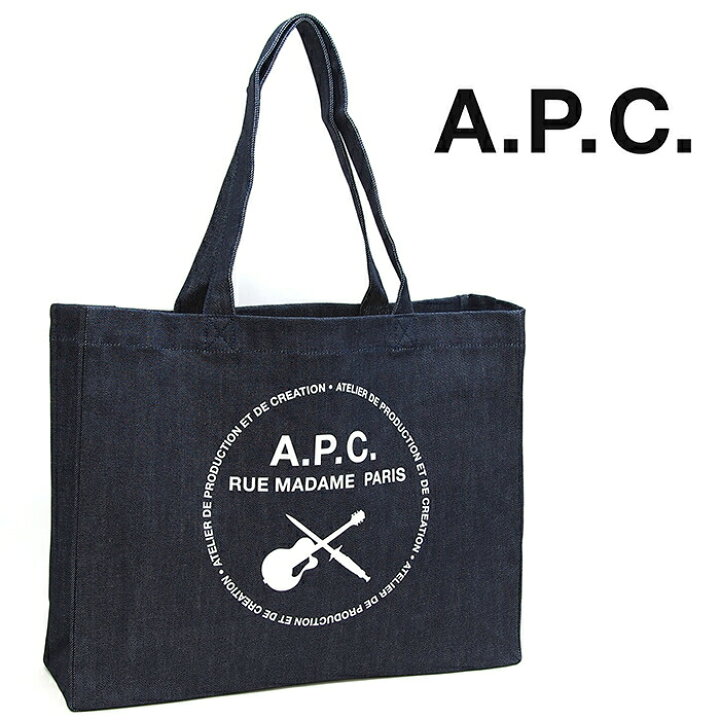 楽天市場】APC アーペーセー トートバッグ デニムトート デニムブルー 