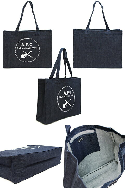 楽天市場】APC アーペーセー トートバッグ デニムトート デニムブルー 