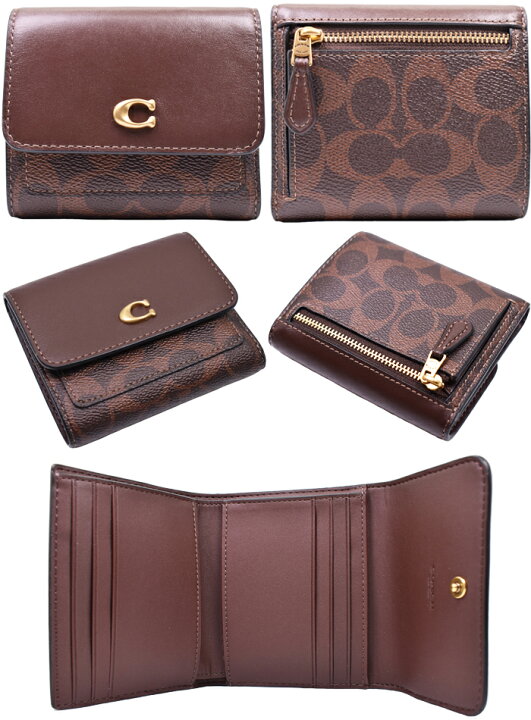 楽天市場】COACH コーチ 二つ折り財布 MAPLE/ブラウン CAT56 ミラ