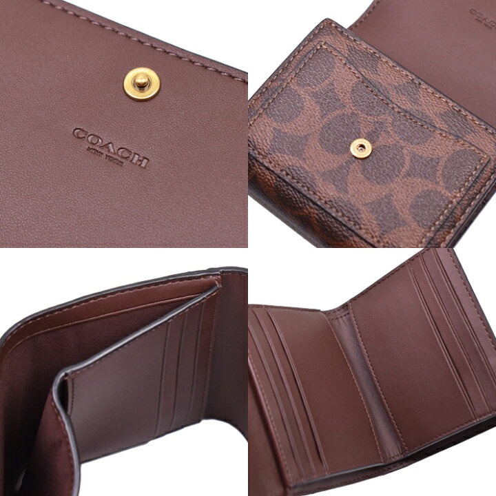 楽天市場】COACH コーチ 二つ折り財布 MAPLE/ブラウン CAT56 ミラ 
