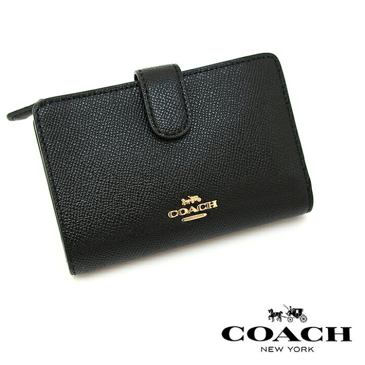 楽天市場 Coach コーチ 二つ折り財布 Black ミディアム コーナー ジップ ウォレット ミニ財布 コーチ 財布 レディース アクアベース