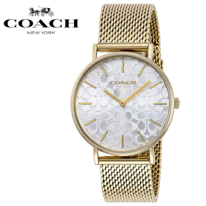 楽天市場】COACH コーチ 腕時計 PERRY 36mm ゴールド シグネチャー柄 
