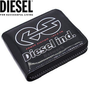 DIESEL ディーゼル ラウンドファスナー二つ折り財布 小銭入れ付 ブラック HIRESH XS ZIPPI X08996 P4635 T8013 ディーゼル 財布