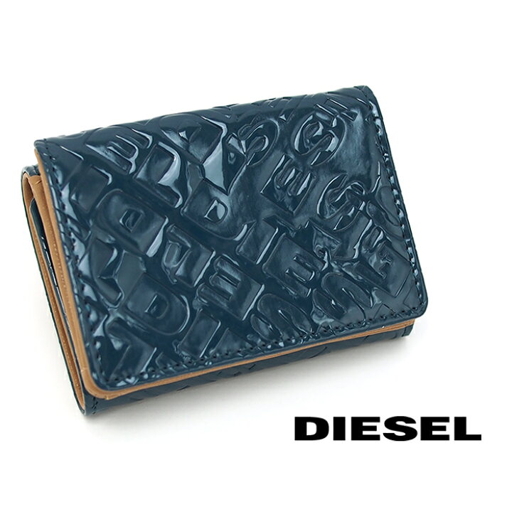楽天市場 Diesel ディーゼル 三つ折り財布 ミニ財布 ブルー系 X Ps763 T6063 Lorettina ディーゼル レディース ディーゼル 財布 アクアベース