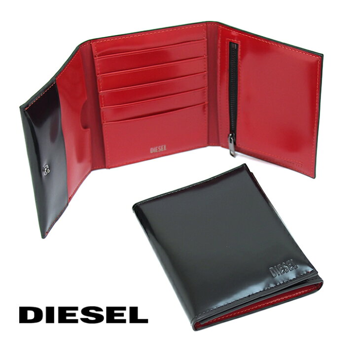 楽天市場 Diesel ディーゼル 三つ折り財布 ブラック X P4226 T8013 Lorettina ディーゼル レディース ディーゼル 財布 アクアベース