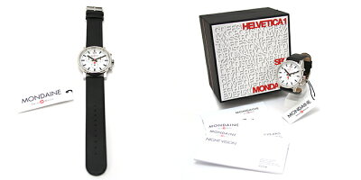MONDAINEモンディーンEvoChronographエヴォクロノグラフ40mmホワイトダイアルブラックレザー腕時計本革レザーベルトスイス製腕時計モンディーンメンズ
