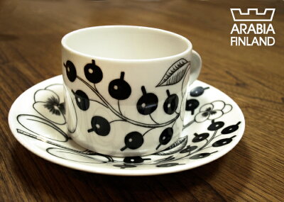 ARABIAアラビアBlackParatiisiブラックパラティッシ006677006678ティーカップ&ソーサー280ml