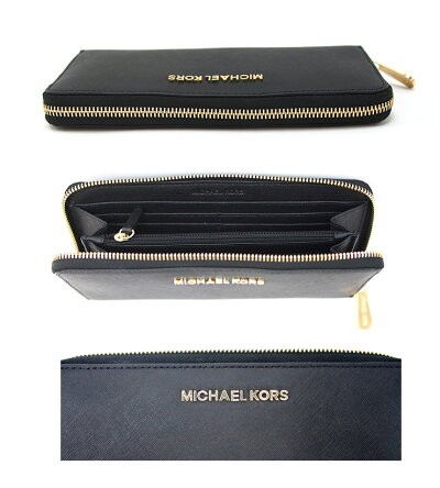MICHAELKORSマイケルコースラウンドファスナ−長財布BLACK/ブラックJETSETTRAVEL32S3GTVE3Lマイケルコース財布