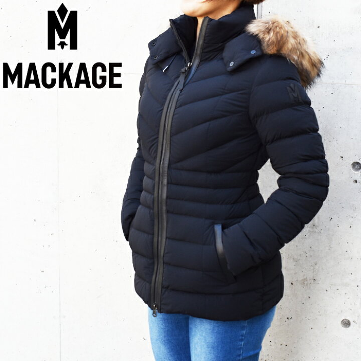 楽天市場】MACKAGE マッカージュ ダウンジャケット PATSY-FR BLACK  