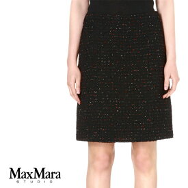 MAX MARA STUDIO “URANIO” ヴィンテージ調 ブークレ デザインスカート 全2色 001:ブラック/002:ピンク MaxMara/ステューディオ/スチューディオ/スチューデオ/スタジオ/正規品