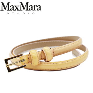 MAX MARA STUDIO マックスマーラ ステューディオ パテントレザー ベルト “GENESIO” Mサイズ イエロー 65010337 001 003 MaxMara