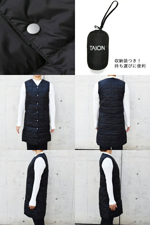 楽天市場】TAION タイオン レディース Vネック ロングダウンベスト 全5 