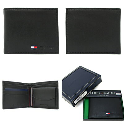TOMMYHILFIGERトミーヒルフィガー二つ折り財布ブラックトミーヒルフィガー財布31TL25X020