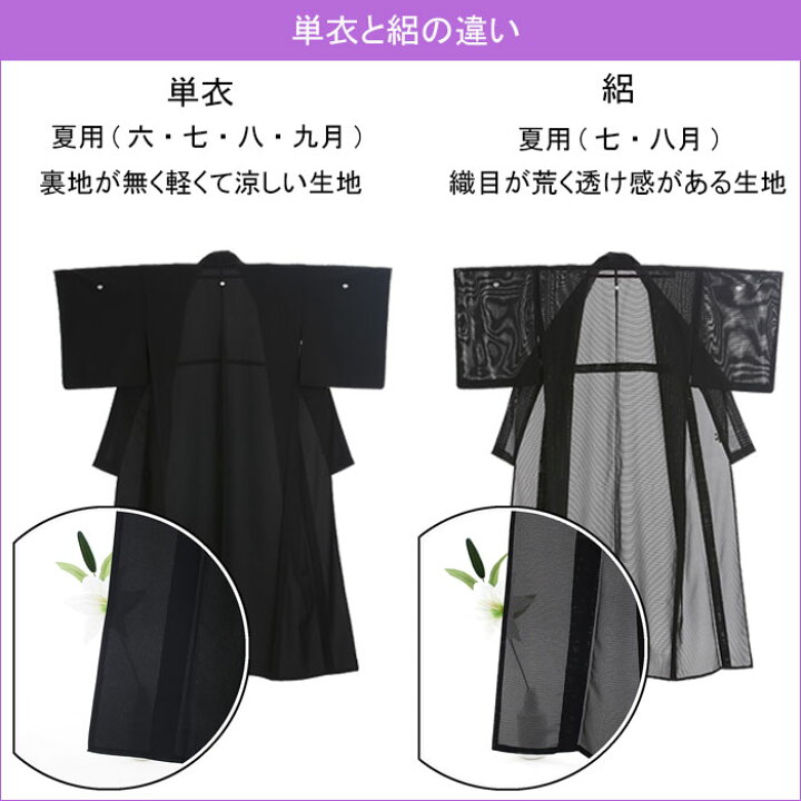 楽天市場】夏単衣 6月7月8月9月向け着物 夏用着物 夏涼しい着物 喪服 