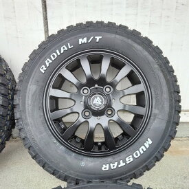 新品 軽トラ N-VAN アクティ ハイゼット アトレー キャリィ 12インチ タイヤホイールセット 145/80R12 80/78N マッドスターラジアル MT ホワイトレター MUD-Xii