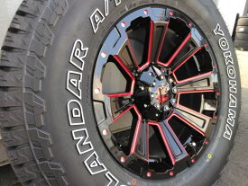 新品 4本 サーフ ハイラックス 150プラド タイヤホイールセット YOKOHAMA GEOLANDAR AT4 265/65R17 17インチ LEXXEL DeathRock