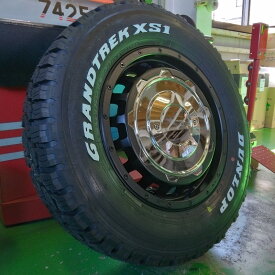 即納 スタッドレス 新品4本セット ジムニー シエラ タイヤホイール ダンロップ グラントレック XS1 215/70R16 ホワイトレター 16インチ LEXXEL SwaGGer オールドスタイル