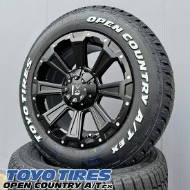 デリカD5 エクストレイル RAV4 CX5 CX8 アウトランダー 17インチ タイヤホイール 4本セット TOYO OPENCOUNTRY AT EX 225/65R17 ホワイトレター トーヨー オープンカントリー LEXXEL DeathRock レクセル デスロック オールテレンタイヤ
