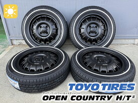 【1台分4本セット】軽トラ 軽バン ハイゼット アトレー エヴリィ対応 TOYO OPENCOUNTRY HT2 155/65R14 ホワイトリボン仕様 タイヤホイールセット 14インチ