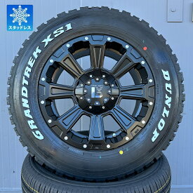 【即納】【スタッドレス】デリカD5 デリカD:5 エクストレイル クロスロード 215/70R16 LT 100/97N 16インチ ダンロップ グラントレック XS1 ホワイトレター 4本セット LEXXEL DeathRock タイヤホイール 1台分