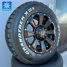 【即納】CX-5 CX5 デリカD5 デリカD:5 スタッドレス 215/70R16 LT 100/97N ダンロップ グラントレック XS1 ホワイトレター 16インチ タイヤホイールセット 4本セット DeathRock スノータイヤ 冬用タイヤ