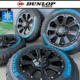 【即納】スタッドレス 16インチ デリカd5 RAV4 CX5 エクストレイル アウトランダー ダンロップ グラントレック XS1 215/70r16 LT 100/97N ホワイトレター タイヤ ホイール セット LEXXEL DeathRock 新品4本セット