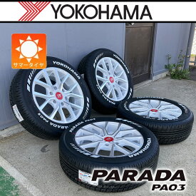 【車種】200系ハイエース レジアスエース | 新品 サマータイヤ YOKOHAMA PARADA PA03 215/60R17 ホワイトレター タイヤホイール 4本セット 車検対応 Zerobreak FORCE 17インチ タイヤホイールセット