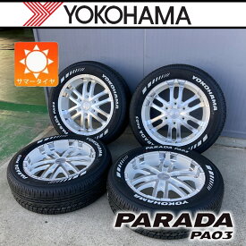 即日発送可能　【車種】200系ハイエース レジアスエース | 新品 サマータイヤ YOKOHAMA PARADA PA03 215/60R17 ホワイトレター タイヤホイール 4本セット Zerobreak S 17インチ タイヤホイールセット