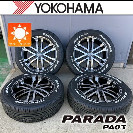 車検対応！【車種】200系ハイエース レジアスエース | 新品 サマータイヤ YOKOHAMA PARADA PA03 215/60R17 ホワイトレター タイヤホイール 4本セット Zerobreak S 17インチ タイヤホイールセット サマータイヤ