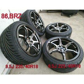 86 BRZ タイヤホイールセット 18インチ Acht-6 クロニウムブラック KENDA KR20 F: 225/40R18 R: 235/40R18 新品4本set