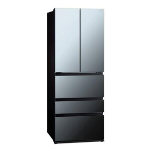 冷蔵庫(401〜500L) アクア ダークミラー 冷凍冷蔵庫 両開き 506L 幅700mm AQR-TX51R-X