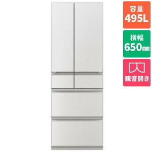 �O�H �①��(401�`500L) MR-WZ50N-W 6�h�A 495L �t�����`�h�A(�ω��J��) WZ�V���[�Y �^�񒆗Ⓚ�� ��65cm �O�����h���l���z���C�g