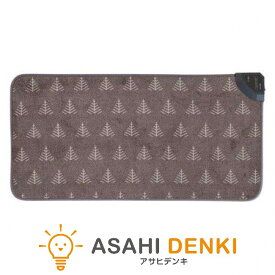 ホットカーペット 電気カーペット 電気マット 暖房器具 コウデン KODEN 80×40cm 長方形 フランネル ツリー柄 正方形 簡単スイッチ操作 節電 VWM801H-HK
