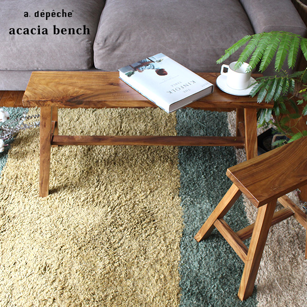アカシア ベンチ アカシアの素材感を生かしたベンチ シンプルなプロダクトはチェアでもテーブルにも幅広く活躍できるアイテム ベンチ ベンチチェア ダイニングベンチ 幅90cm adepeche アデペシュ