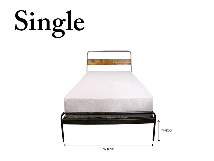 『開梱設置配送』 socph bed 【single】 ソコフ ベッド 【シングル】 かっこいいインテリアに加えたいヴィンテージスタイルのベッド  アデペシュ | a.depeche アデペシュ 家具通販